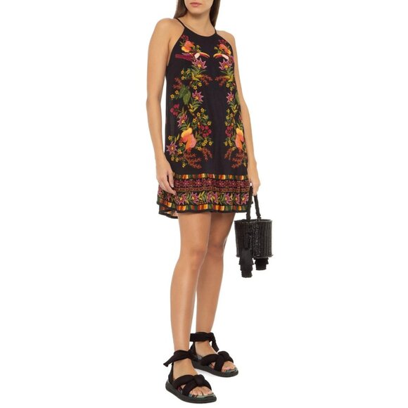 Farm Rio Anthropologie Tropically Short Mini Dress Printed S - Picture 1 of 8